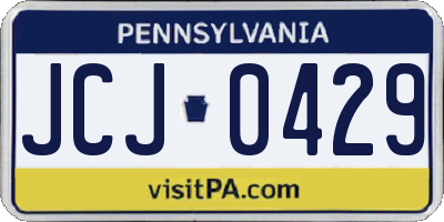 PA license plate JCJ0429
