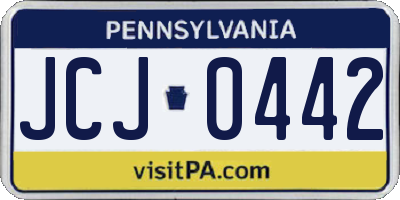 PA license plate JCJ0442