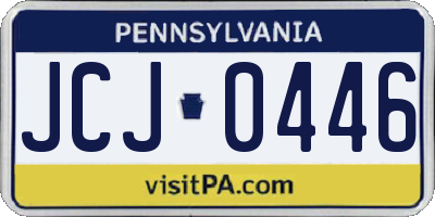PA license plate JCJ0446