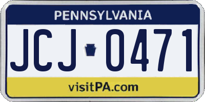 PA license plate JCJ0471
