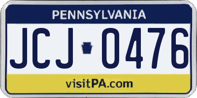 PA license plate JCJ0476