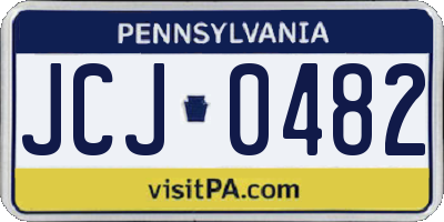 PA license plate JCJ0482