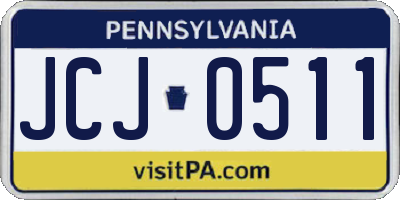PA license plate JCJ0511
