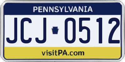 PA license plate JCJ0512