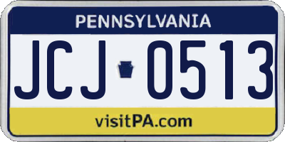 PA license plate JCJ0513