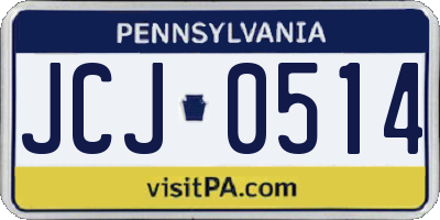 PA license plate JCJ0514