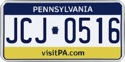 PA license plate JCJ0516