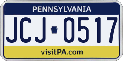 PA license plate JCJ0517