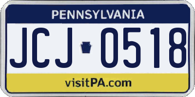 PA license plate JCJ0518