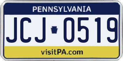 PA license plate JCJ0519