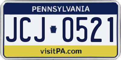 PA license plate JCJ0521