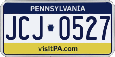 PA license plate JCJ0527