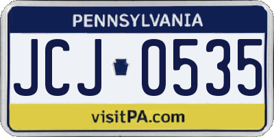 PA license plate JCJ0535