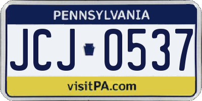 PA license plate JCJ0537