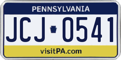 PA license plate JCJ0541