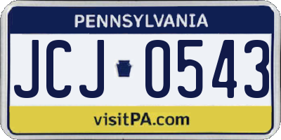 PA license plate JCJ0543