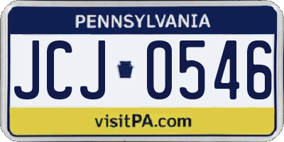 PA license plate JCJ0546