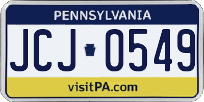 PA license plate JCJ0549