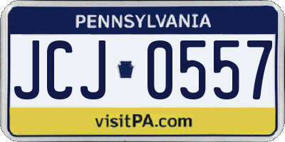 PA license plate JCJ0557