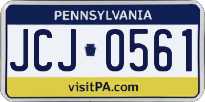 PA license plate JCJ0561