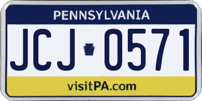 PA license plate JCJ0571
