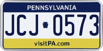 PA license plate JCJ0573