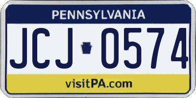 PA license plate JCJ0574