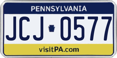 PA license plate JCJ0577