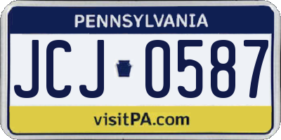PA license plate JCJ0587