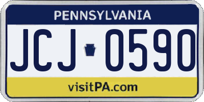 PA license plate JCJ0590