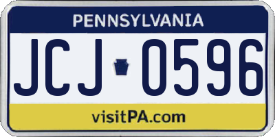 PA license plate JCJ0596