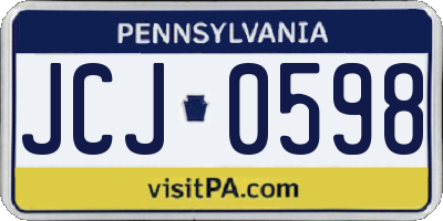 PA license plate JCJ0598