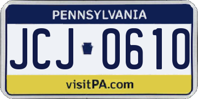 PA license plate JCJ0610