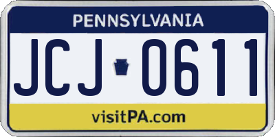 PA license plate JCJ0611