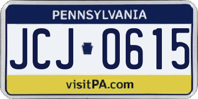 PA license plate JCJ0615