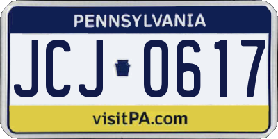 PA license plate JCJ0617