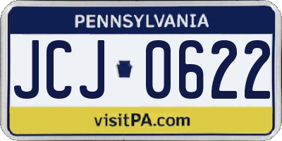 PA license plate JCJ0622