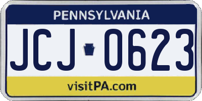 PA license plate JCJ0623