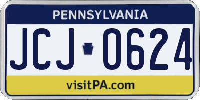 PA license plate JCJ0624