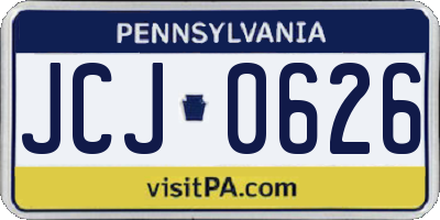 PA license plate JCJ0626