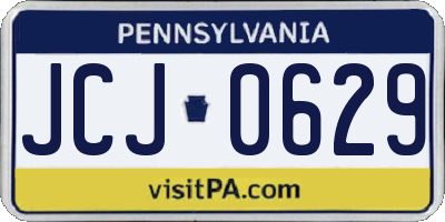 PA license plate JCJ0629