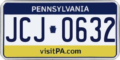 PA license plate JCJ0632