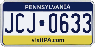 PA license plate JCJ0633