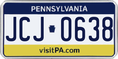 PA license plate JCJ0638
