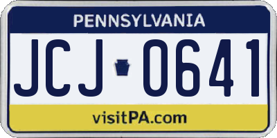 PA license plate JCJ0641