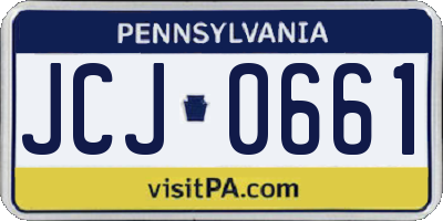 PA license plate JCJ0661