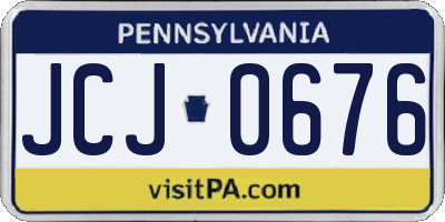 PA license plate JCJ0676