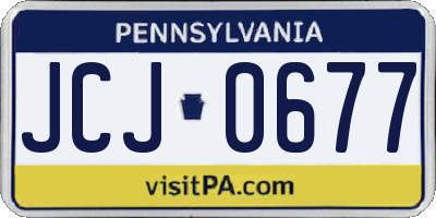 PA license plate JCJ0677