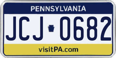 PA license plate JCJ0682