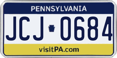 PA license plate JCJ0684
